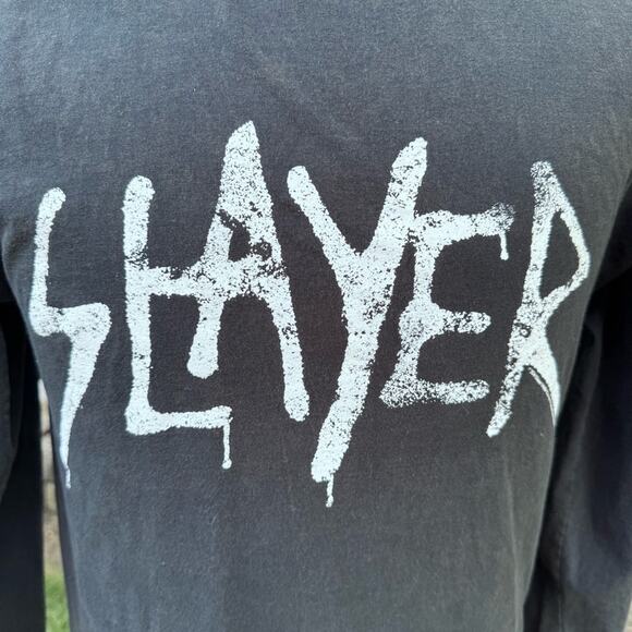 Slayer Undisputed Attitude T-shirt Long Sleeve Marble Black Men's S/M - Picture 3 of 8